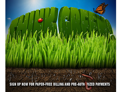 Think Green By Vectortrance advertising ecofriendly green photomanipulation promotion think green