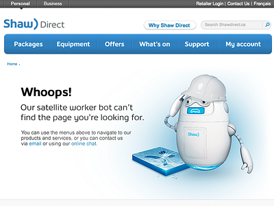 Shaw Direct Error 404 page design error 404 web