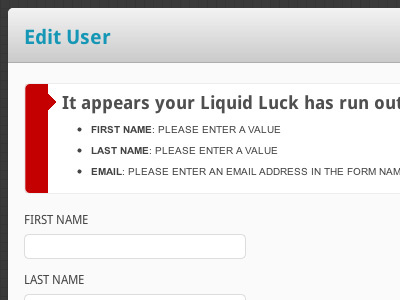 Liquid Luck border radius css3 droid sans error harry potter liquid luck messaging noted red