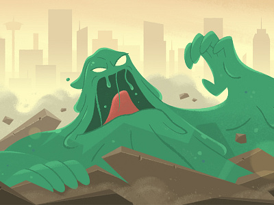 Slime Monster! character design digital illustration