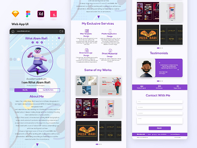 Web App UI | Personal Portfolio Website Design 3d illustration landing page personal web personal website portfolio website resume cv ui ux ui design web app design web design
