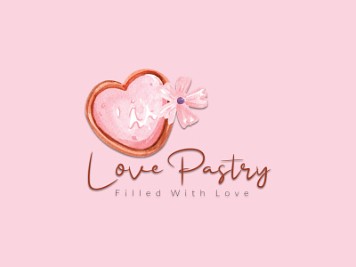 Love Pastry | Watercolor Logo cake shop logo feminine logo feminine watercolor logo logodesign minimal logo typography watercolor logo