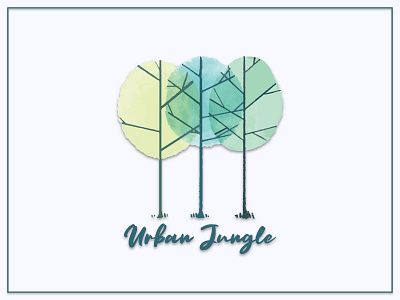 Urban Jungle | Watercolor Logo brand design feminine logo forrest jungle logo design typography urban watercolor logo