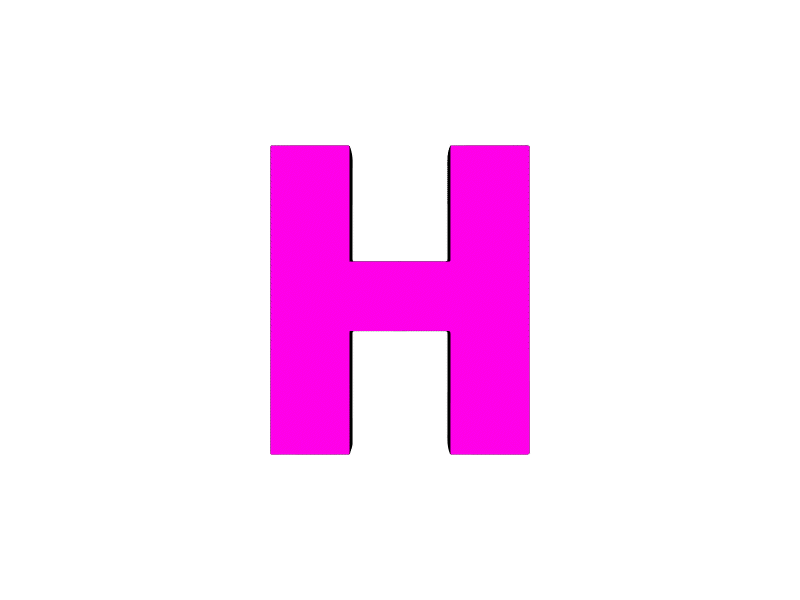 Alphabet H 3D rotation preloader Lottie JSON animation