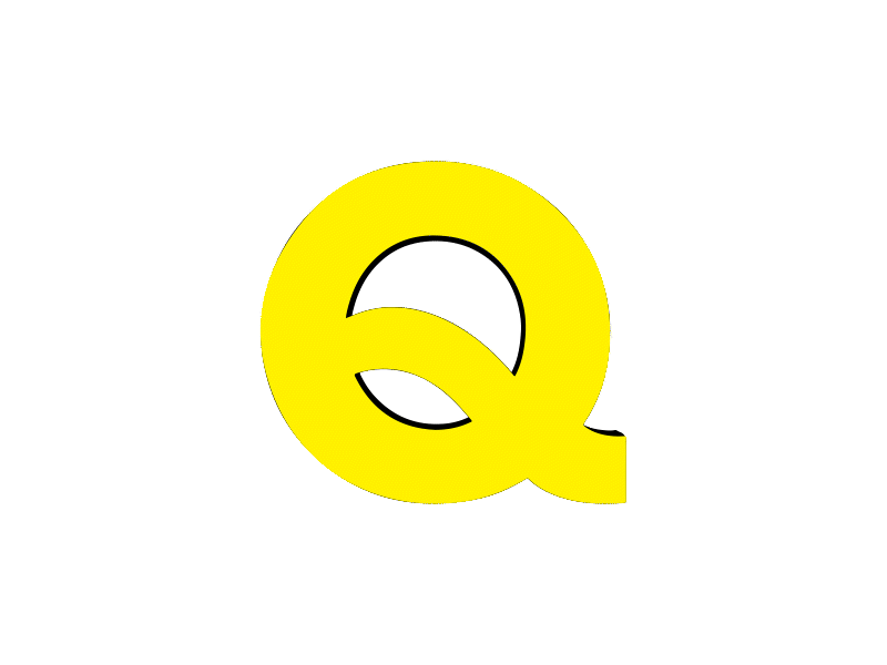 Alphabet Q 3D rotation preloader Lottie JSON animation by