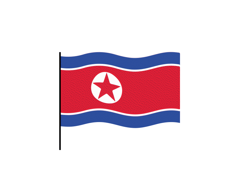 North korea flag Lottie JSON animation