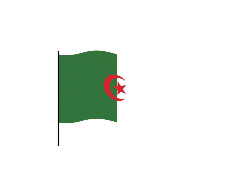 Algeria flag Lottie JSON animation animated animation apps custom design flag gif graphicsgenisys html5 illustration json landingpage lottie lottiejson lottiemotion lottiewebie vector waving webpage website