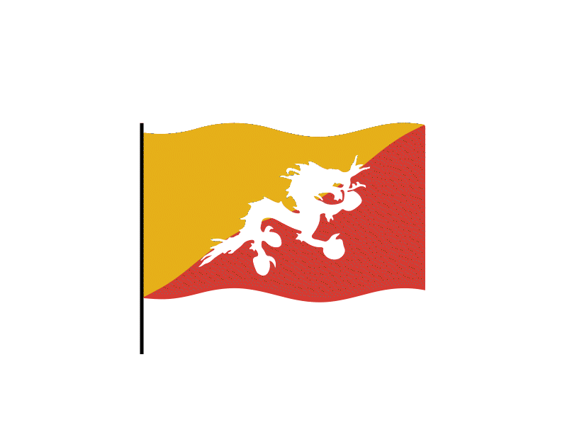 Bhutan flag Lottie JSON animation animated animation apps custom design flag gif graphicsgenisys html5 illustration json landingpage lottie lottiejson lottiemotion lottiewebie vector waving webpage website