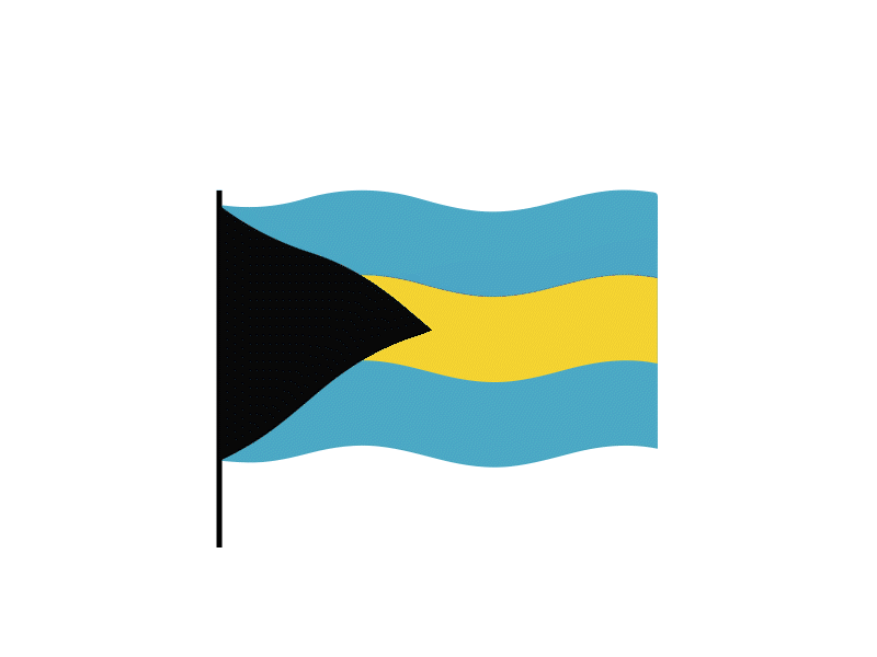 Bahamas flag Lottie JSON animation