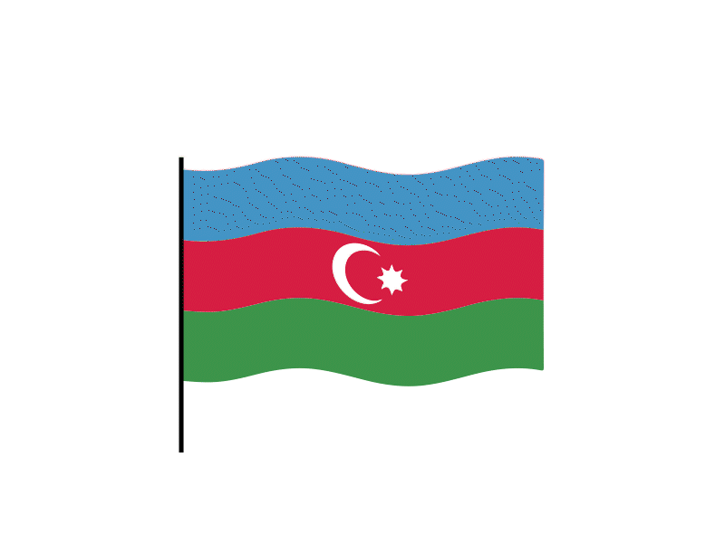 Azerbaijan flag Lottie JSON animation