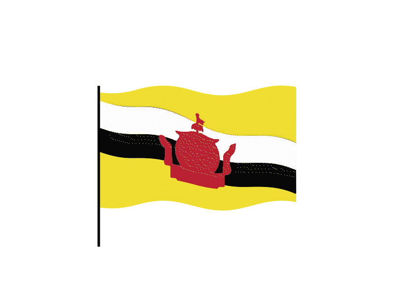 Brunei flag Lottie JSON animation