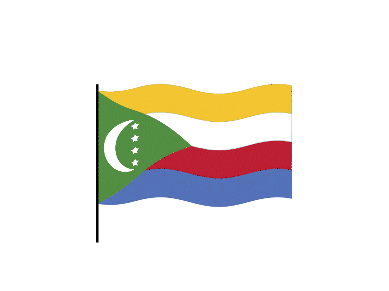 Comoros flag Lottie JSON animation animated animation apps custom design flag gif graphicsgenisys html5 illustration json landingpage lottie lottiejson lottiemotion lottiewebie vector waving webpage website