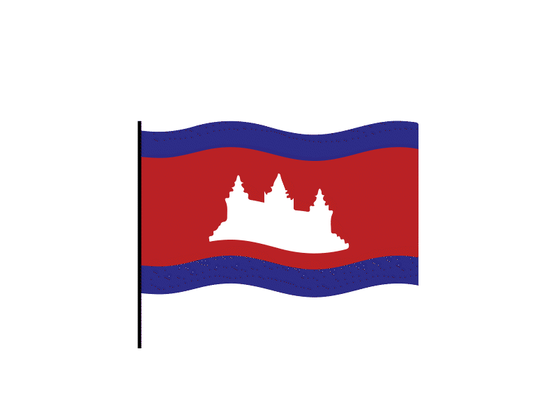 Cambodia flag Lottie JSON animation animated animation apps custom design flag gif graphicsgenisys html5 illustration json landingpage lottie lottiejson lottiemotion lottiewebie vector waving webpage website