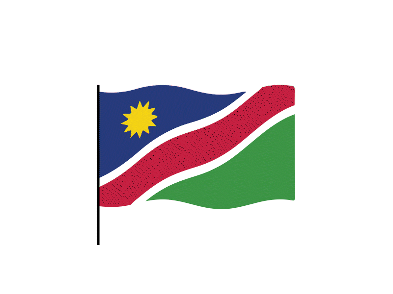 Namibia flag Lottie JSON animation animated animation apps custom design flag gif graphicsgenisys html5 illustration json landingpage lottie lottiejson lottiemotion lottiewebie vector waving webpage website