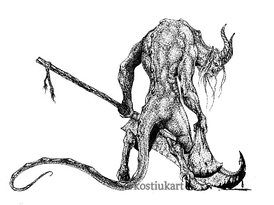 Demon illustration kostiukart monster