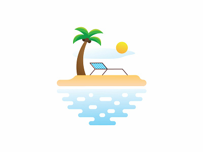 Holiday Logo Illustration beach branding chill day design enjoy holiday illustration island logo relaxation sea summer sunny traveling agecy tree vector
