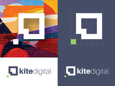 Kite Digital advertisement agency art artistic bit branding byte creative digital digital byte event flat grid icon kite logo logo design minimal modern logo technology