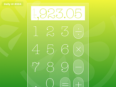 Daily UI #04: Calculator