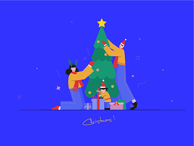 Christmas art design flat graphic design illustration illustrator ui