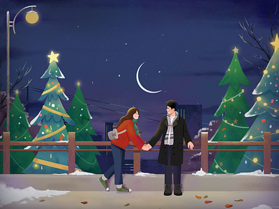 Fall in love at christmas art christmas design graphic design illustration illustrator in love lovers