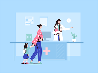 Ask the doctor art design flat graphic design hospital illustration illustrator ui 小场景