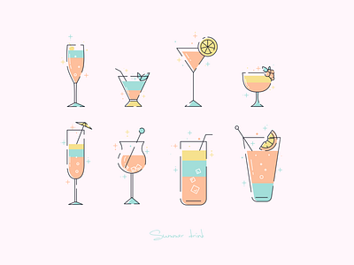 Summer drink branding design flat graphic design icon icon design illustration logo mbe style ui vector