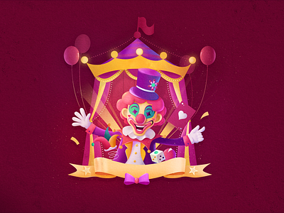 April Fools' Day circus clown design graphic design illustration illustrator texture textures