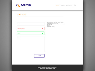 Arimix redesign - Contact section