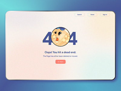 Day 008: Error 404 Page UI 404 ui character design cute ui daily ui daily ui challenge dailyui design error page ui error page ui design glass morphism ui glassmorphism graphic design illustration illustration design logo minimalism skeumorphism ui ui ui design uidesign