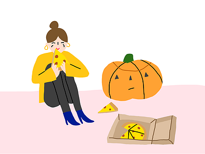 Pumpkin Friend fall friend halloween illustration jackolantern october pizza pumpkin