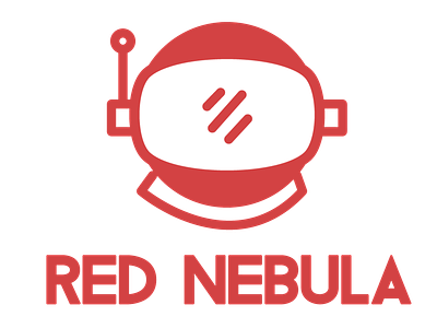 Red Nebula astronaut illustration logo space typography vector