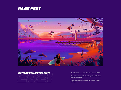 Rage Fest Illustration branding character illustration logo noise sunset sunsetillustration typeface typography ui ux