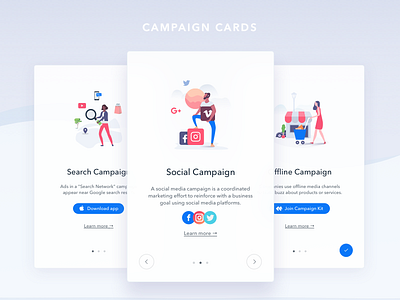 Campaign Cards business campaign card illustration interaction ios social tutorial ui ux