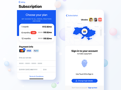 Subscription screens