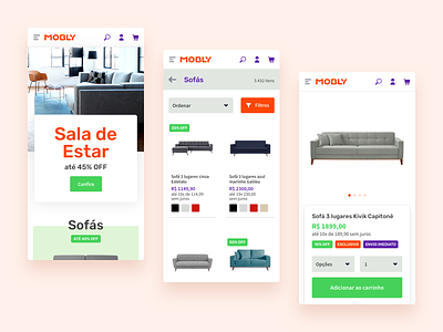 Mobly - Furniture Store - Mobile Interface e commerce furniture interface mobile store ux ux ui design web deisgn