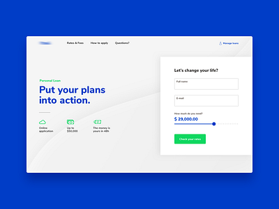 Personal Loan - Landing page concept