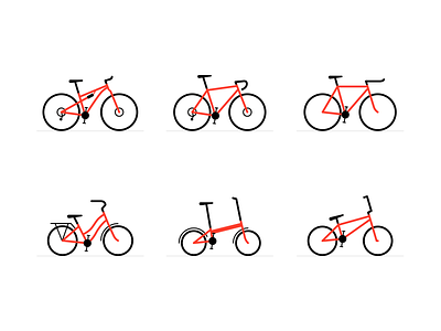 Bike Icons bicycle bike design icon iconography illustration vector