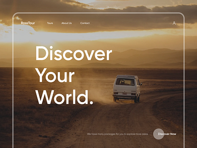 Travel Agency Website - RossTour Homepage branding clean design discovery ecommerce home page homepage landing landingpage minimal travel travel agency ui uiux uiux design