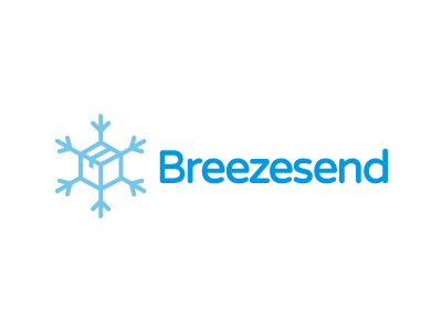 Breezsend / logo design box breeze ice mail send snow snowflake