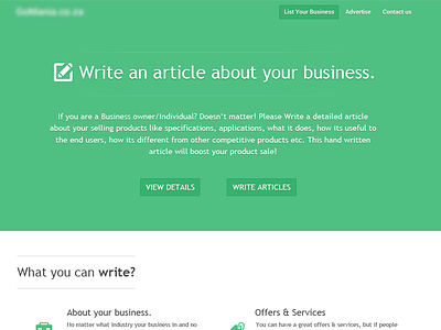 Write Articles Page articles write