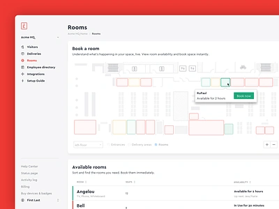 Book a room exploration app book dashboard design map meeting room ui ux