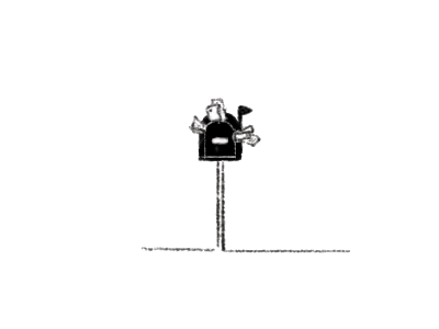 little louise's got mail! animated bicycle blackwhite gif illustration little louise mail mailbox