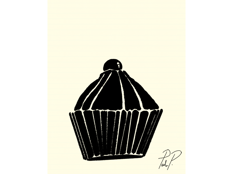 The Launch animated gif cupcake dessert food food illustration funny human rocket illustration inktober launch sky rocket