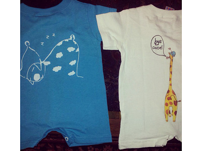 day and night onesies for little humans! animals giraffe illustration kids onesies