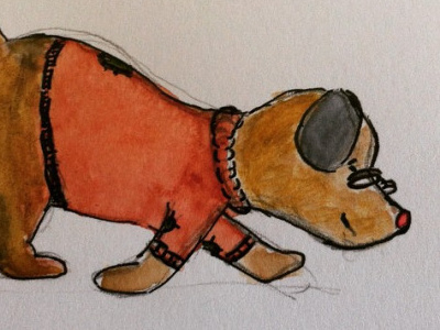 Fred dog drawing pet watercolor