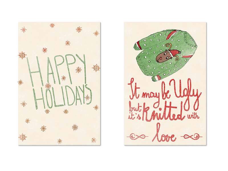 Ugly Christmas Sweater holiday cards