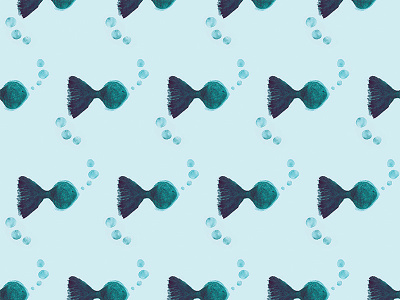 Weird fishes Pattern animal blue fishes illustration pattern pattern design watercolor