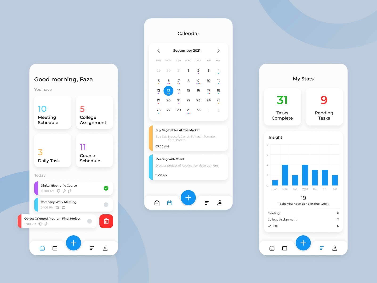 Reminder App Design (Light Mode) by Faza Abdillah on Dribbble