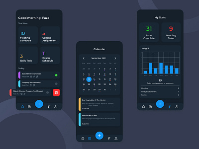 Reminder App Design (Dark Mode) app app design application design application ui design design app reminder app ui