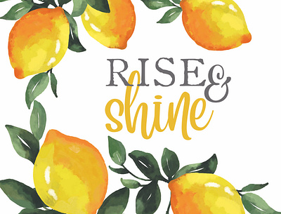 Rise and Shine cup design icon lemon pattern shine